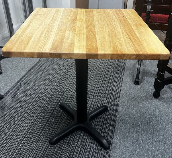 Like New Tables, 600sq Light Oak Stained tops, black base