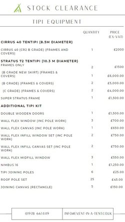 Cirrus 40 And Stratus 72 Tentipi With Equipment For Sale