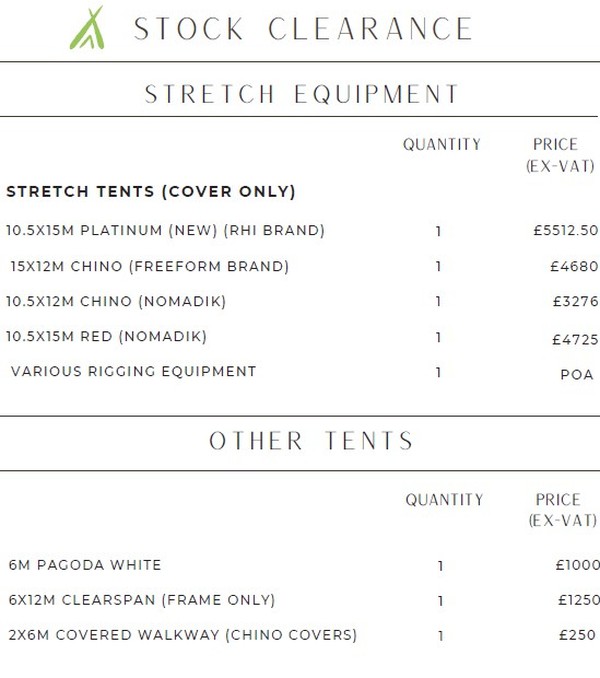 Stretch Tents (Cover Only) For Sale