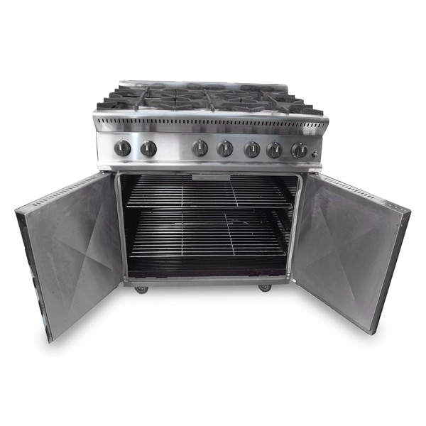 Commercial six burner oven