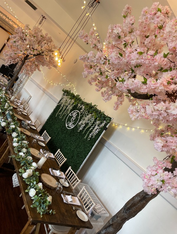 Secondhand Used 2x 3.2m Artificial Cherry Blossom Trees