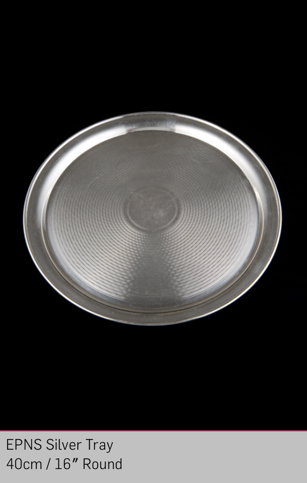 Secondhand 3x EPNS Round Tray 16” For Sale