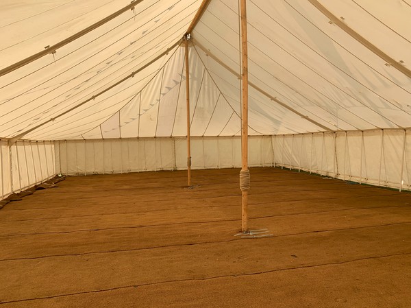 Secondhand Traditional 60' x 40' Canvas Pole Marquee