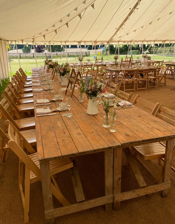 Secondhand 24x  6' x 2' Wooden Trestle Tables For Sale