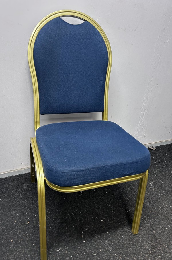 Secondhand 95x Blue Conference Chair With Gold Frame For Sale