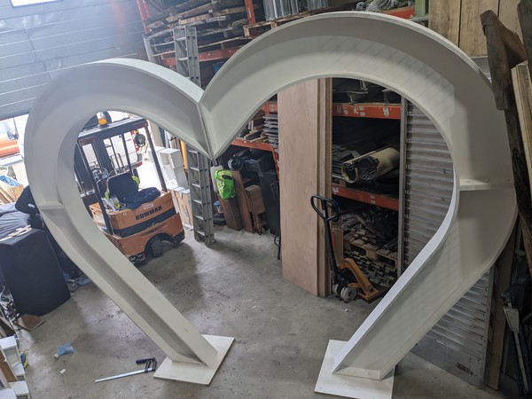 Heart shaped wedding arch