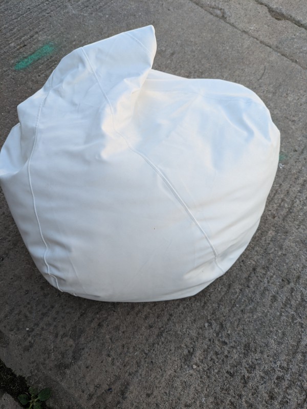 White leather bean bags for sale