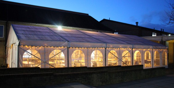 15m x 9m Marquee, Lining, Lights And Doors For Sale