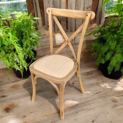 200x Brand New & Wrapped Cross Back Chairs - Elmwood - Rattan - FREE UK Mainland Delivery