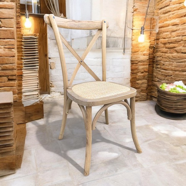 200x Brand New & Wrapped Cross Back Chairs - Elmwood - Rattan - FREE UK Mainland Delivery 4