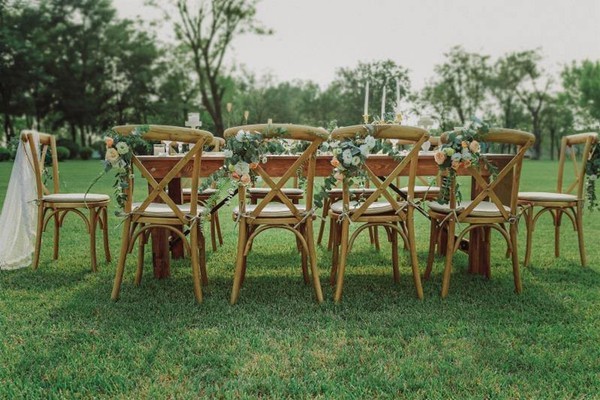 Outdoor Cross Back Chair setting