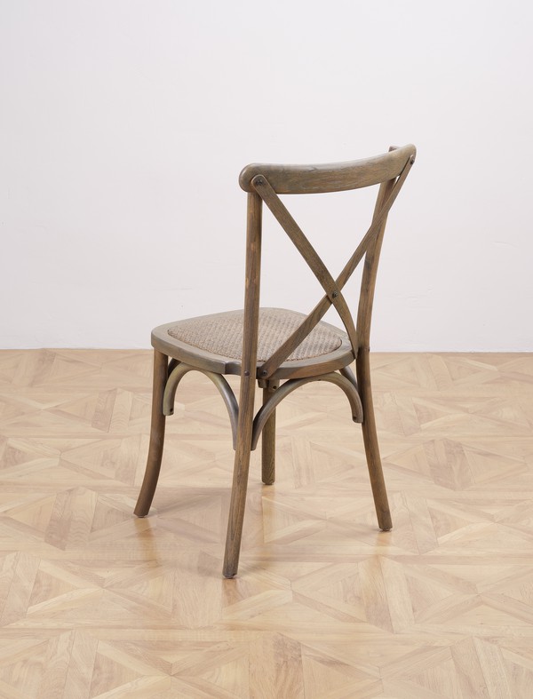 100x Grey Oak Cross Back Chairs For Sale