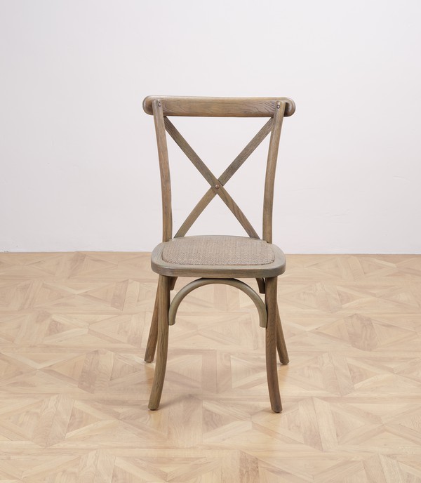 New 100x Grey Oak Cross Back Chairs