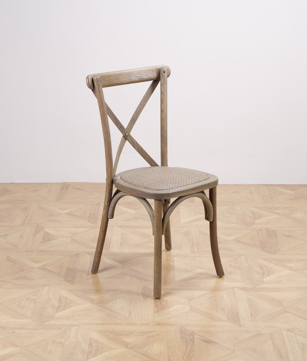 New 100x Grey Oak Cross Back Chairs For Sale