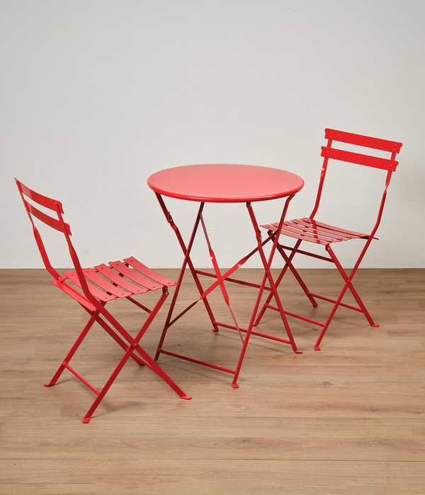 20x Red Bistro Table & Chairs Set For Sale