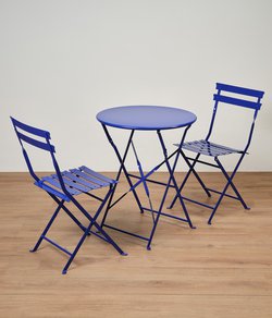 20x Blue Bistro Table & Chair Sets For Sale