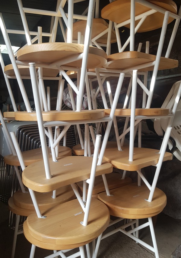 Used 22x Metal And Wood Stools For Sale