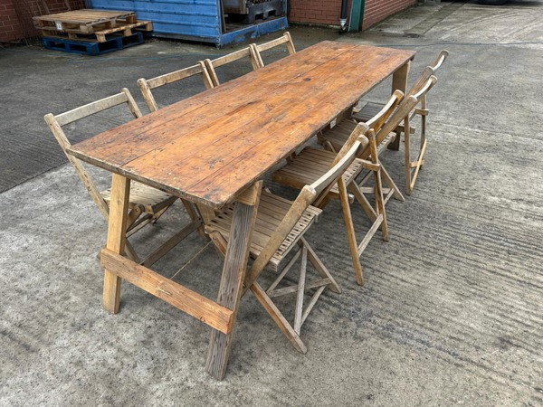 Used 125x Vintage Wooden Folding Chairs For Sale