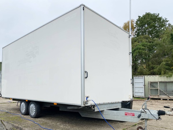 White exhibition trailer for sale