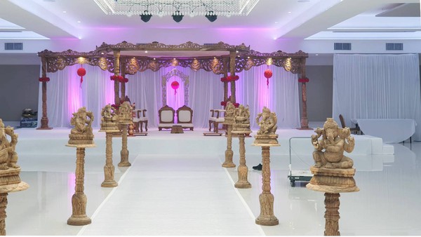 Wedding mandap with Ganesh Murtis