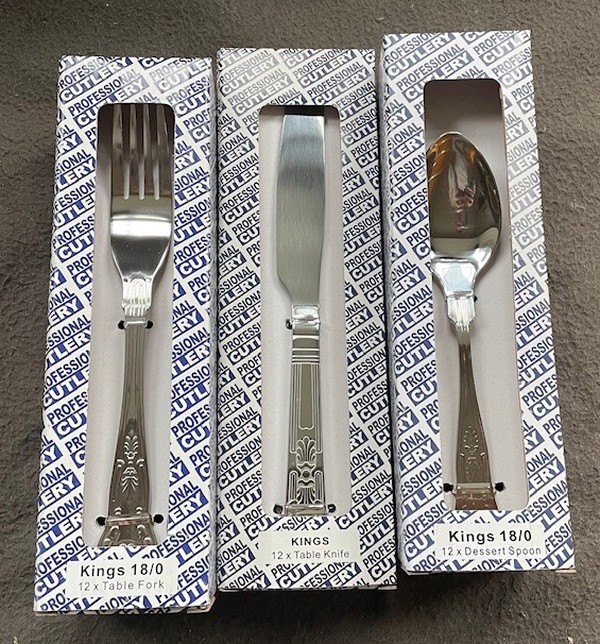 5x 144 Pieces Kings Catering Cutlery 18/0 For Sale