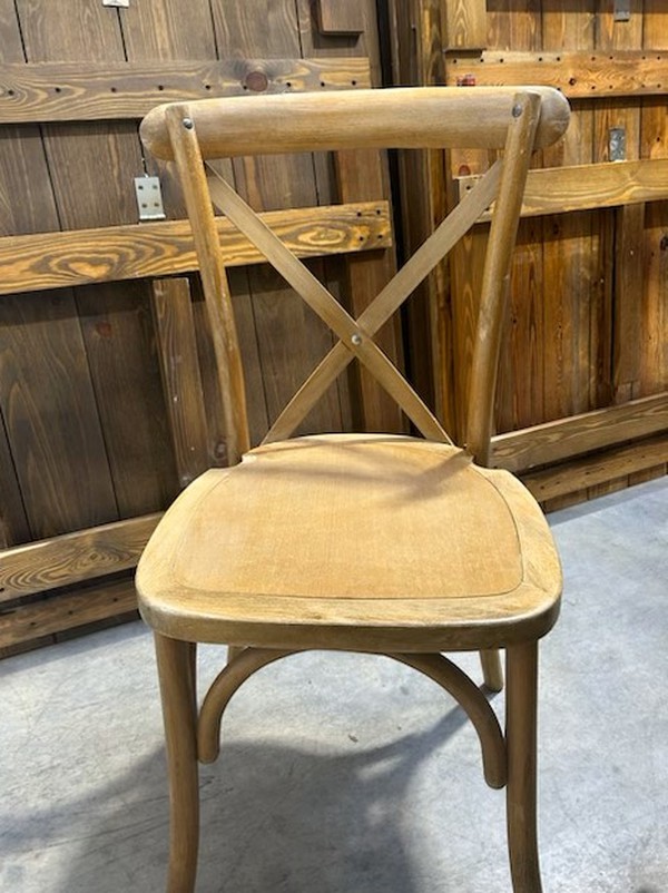 90x Beech Cross Back Chairs For Sale