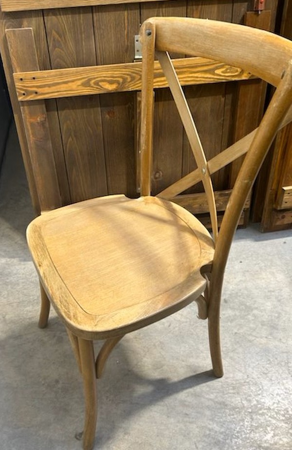 Secondhand 90x Beech Cross Back Chairs For Sale