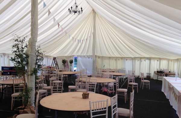 Secondhand 40ft Pleated Marquee Lining For Sale