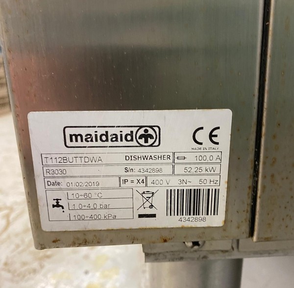 Secondhand Used Maidaid Rack Conveyor Dishwasher