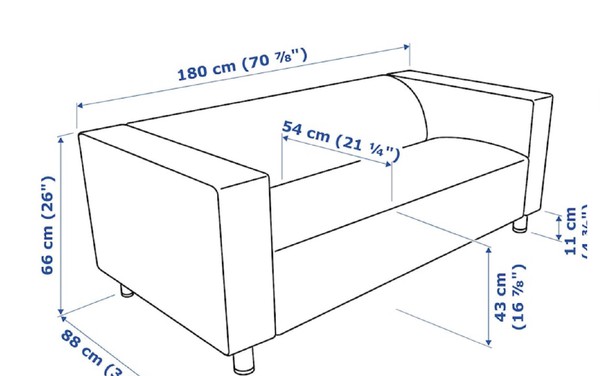 Secondhand 8x Klippan Sofa With Ivory Cover