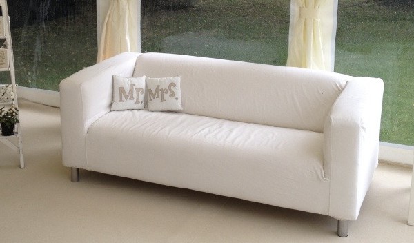 Secondhand 8x Klippan Sofa With Ivory Cover For Sale