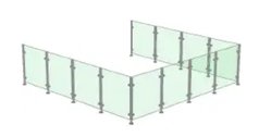 Secondhand 17 Panels Of Glass Balustrade For Sale