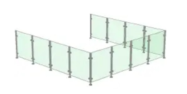 Secondhand 17 Panels Of Glass Balustrade For Sale