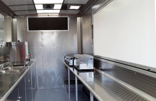 Mobile Catering Van stainless steel prep counter