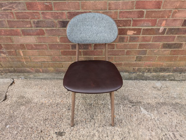 Secondhand Dining Chair with Brown Seat Pad For Sale