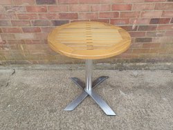 Secondhand Round Flip Top Outdoor Table For Sale