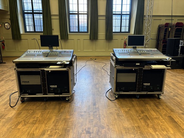 Pair of Avid Venue Profile mixing desks