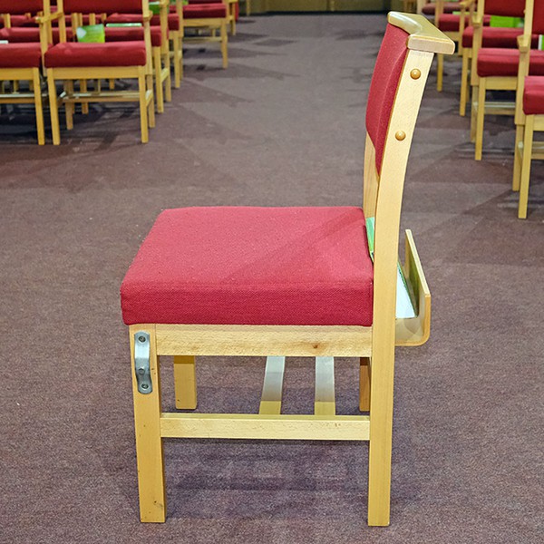 wooden linking church chairs for sale