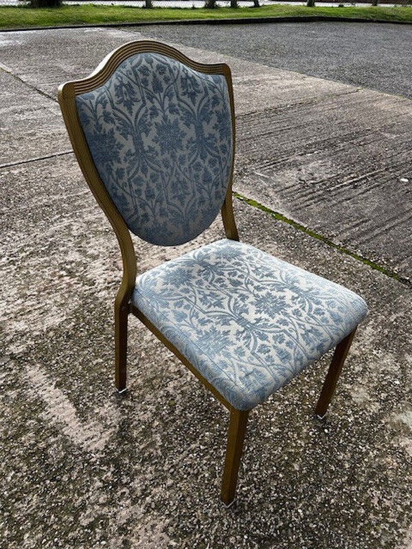 Chinoiserie fabric banqueting chairs