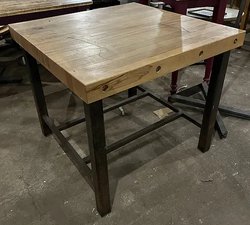 Secondhand Square Wooden Poser Table For Sale