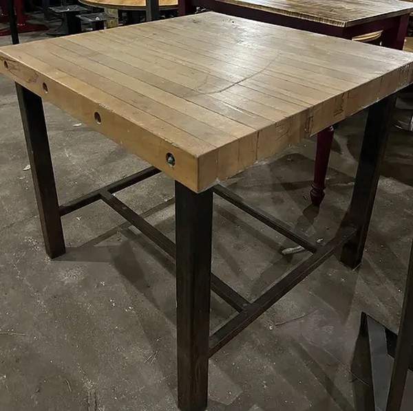 Secondhand Square Wooden Poser Table