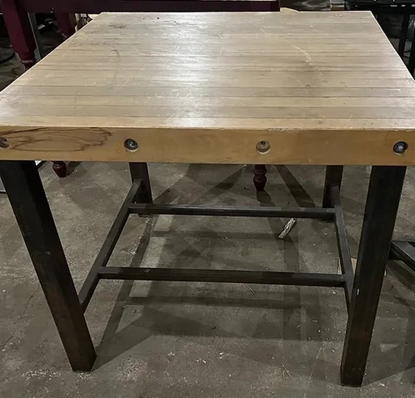 Square Wooden Poser Table For Sale