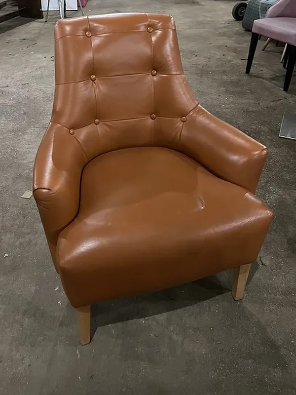 Secondhand Orange Leather Armchair