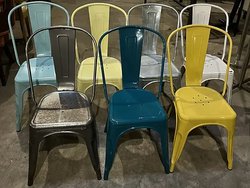 Secondhand Used 39x Tolix Style Metal Chair For Sale