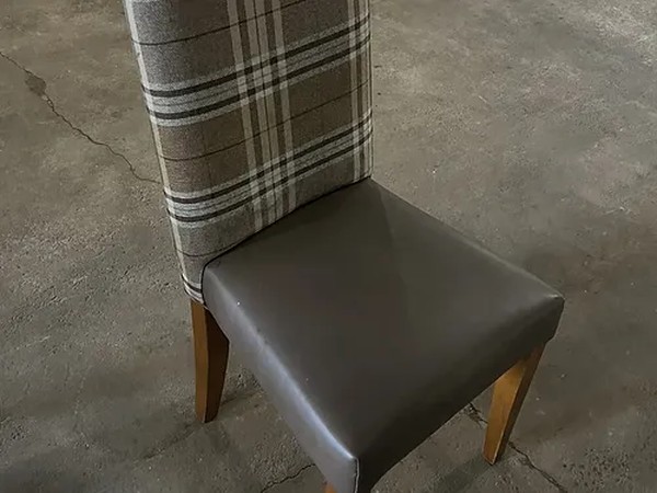 Secondhand 3x Tartan Pattern Dining Chairs