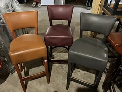 Secondhand 4x Leather Bar Stools In Three Colours For Sale