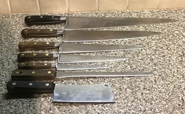 Secondhand Sabatier Chef Knives Set For Sale