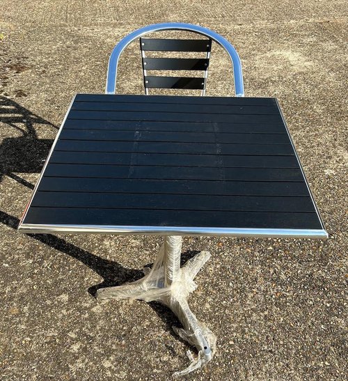 Secondhand 6x Aluminium Tables With Chairs For Sale Secondhand 6x Aluminium Tables With Chairs For Sale