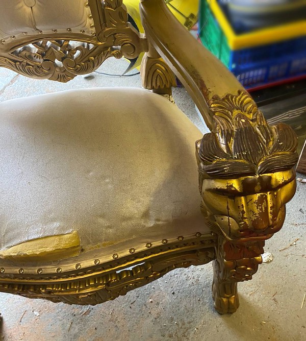 Gilt throne wedding chairs for sale