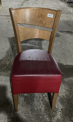 37x Dining Chair Wooden & Leather For Sale